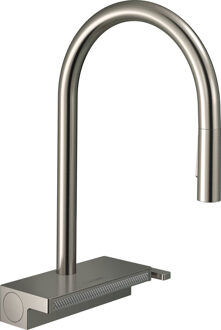 hansgrohe Aquno Select M81 ééngreeps keukenkraan 170, uittrekbare vuistdouche, 3jet, sBox, rvs look Stainless Steel Optic