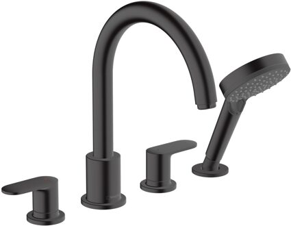 hansgrohe Badrandmengkraan HansGrohe Vernis Blend 4-gats Mat Zwart