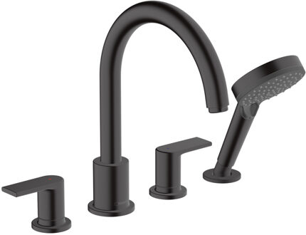 hansgrohe Badrandmengkraan HansGrohe Vernis Shape 4-Gats Mat Zwart