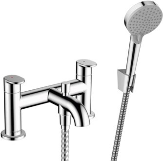 hansgrohe Badrandmengkraan Met Stopkraan En Handdouche Vernis Blend 2-gats Chroom