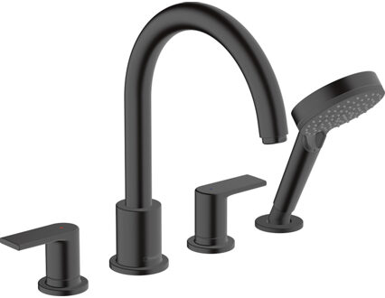 hansgrohe Badrandmengkraan Vernis Shape 4-Gats Mat Zwart