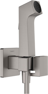 hansgrohe bidethanddouche 1jet E EcoSmart voor warm water met douchehouder en doucheslang 125 cm, Brushed Black Chrome