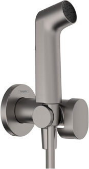 hansgrohe bidethanddouche 1jet EcoSmart voor warm water met douchehouder en doucheslang 125 cm, Brushed Black Chrome