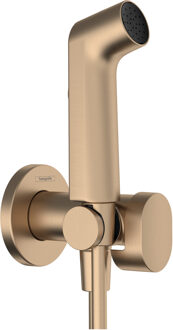 hansgrohe bidethanddouche 1jet EcoSmart voor warm water met douchehouder en doucheslang 125 cm, Brushed Bronze