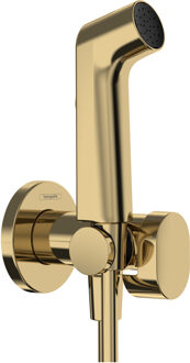 hansgrohe bidethanddouche 1jet EcoSmart voor warm water met douchehouder en doucheslang 125 cm, Polished Gold-Optic Polished Gold Optic