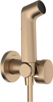 hansgrohe bidethanddouche 1jet S EcoSmart voor koud water met porter en doucheslang 125 cm, Brushed Bronze