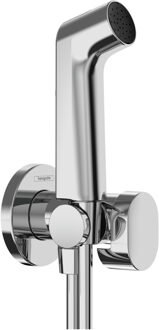 hansgrohe bidethanddouche 1jet S EcoSmart voor koud water met porter en doucheslang 125 cm, chroom