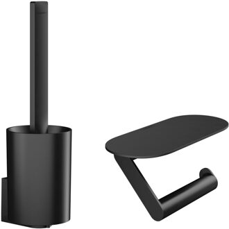 hansgrohe Bundelset Toilet HansGrohe WallStoris Mat Zwart Wit Chroom