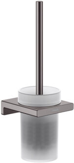 hansgrohe Closetborstelgarnituur Met Wandmontage AddStoris Geborsteld Zwart Chroom