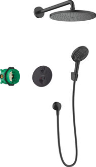 hansgrohe Croma 280 1jet inbouw doucheset met Ecostat S, mat zwart