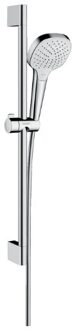 hansgrohe Croma Select E Vario glijstangset met Croma Select E Vario handdouche EcoSmart 65cm met Isiflex`B doucheslang 160cm wit/chroom