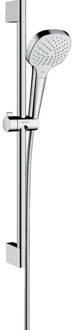 hansgrohe Croma Select E Vario glijstangset met Croma Select E Vario handdouche EcoSmart 65cm met Isiflex`B doucheslang 160cm wit/chroom