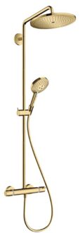 hansgrohe Croma select s showerpipe EcoSmart met thermostaat 28cm polished gold optic 26891990 Goud glans