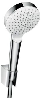 hansgrohe Crometta 1jet porter doucheset met slang 160cm wit chroom 26567400 Wit / chroom