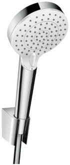 hansgrohe Crometta vario porter doucheset met slang 160cm wit chroom 26692400 Wit / chroom