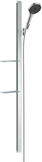 hansgrohe Doucheset Rainfinity HansGrohe PowderRain 130 3jet EcoSmart Met Glijstang 150 cm En Zeepschaal Chroom