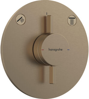 hansgrohe Duoturn S inbouwkraan voor 2 functies brushed bronze 75418140 Brons geborsteld