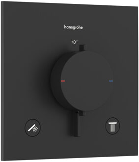 hansgrohe Ecostat Comfort E - inbouwthermostaat - 2 functies - mat zwart 33711670 Zwart mat