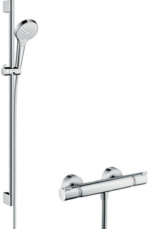 hansgrohe Ecostat Comfort Thermostatische Douchekraan - Met Croma Select S Doucheset - 90 cm - 15 cm hartafstand - Chroom