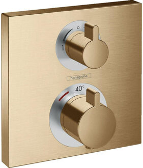 hansgrohe Ecostat Square afbouwdeel v. inbouw thermostaat m. stop- en omstelkraan brushed bronze 15714140 Brons geborsteld