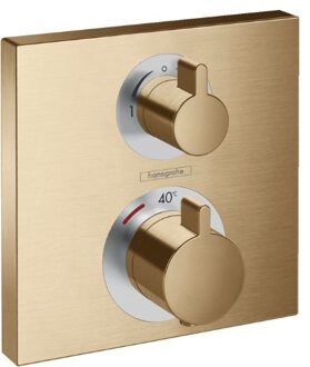 hansgrohe Ecostat Square afbouwdeel v. inbouw thermostaat m. stop- en omstelkraan brushed bronze 15714140 Bronze brushed