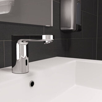 hansgrohe Elektronische Wastafelkraan HansGrohe Vernis Blend Gemengd Water en Batterij Chroom