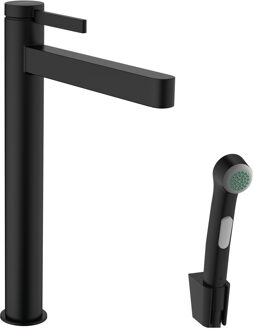 hansgrohe Finoris ééngreeps wastafelmengkraan 260 met bidethanddouche en doucheslang 160 cm, mat zwart