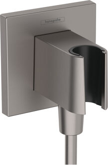 hansgrohe FixFit E muuraansluitbocht met handdouchehouder, Brushed Black Chrome