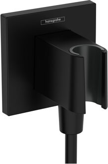 hansgrohe FixFit E muuraansluitbocht met handdouchehouder, mat zwart
