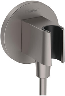 hansgrohe Fixfit handdouchehouder + aansluitbocht Brushed Black chr 26888340 Brushed black chrome