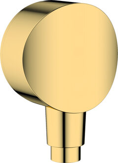 hansgrohe FixFit muuraansluitbocht S kunststof met terugslagklep, Polished Gold Optic