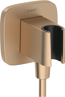 hansgrohe FixFit Q muuraansluitbocht met handdouchehouder, Brushed Bronze