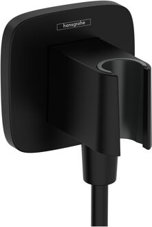 hansgrohe FixFit Q muuraansluitbocht met handdouchehouder, mat zwart