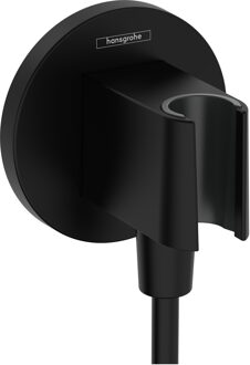 hansgrohe FixFit S muuraansluitbocht met handdouchehouder, mat zwart
