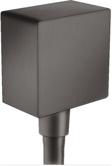 hansgrohe Fixfit Square muuraansluitbocht m. terugslagklep brushed black chroom