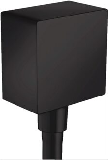 hansgrohe Fixfit Square muuraansluitbocht m. terugslagklep mat zwart