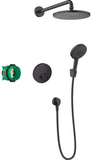 hansgrohe Inbouw Doucheset HansGrohe Raindance S 240 1jet PowderRain Met ShowerSelect S Mat Zwart