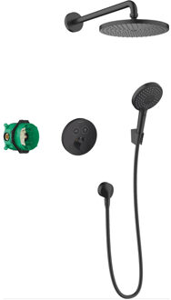 hansgrohe Inbouw Doucheset HansGrohe Raindance S 240 1jet PowderRain Met ShowerSelect S Mat Zwart