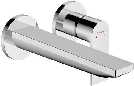hansgrohe Inbouw Wastafelmengkraan HansGrohe Rebris E Eengreeps Wandmontage Met Uitloop 20 cm Chroom