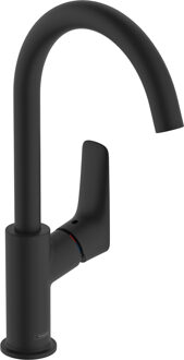 hansgrohe Logis ééngreeps wastafelmengkraan 210 draaibare uitloop zonder afvoer, mat zwart