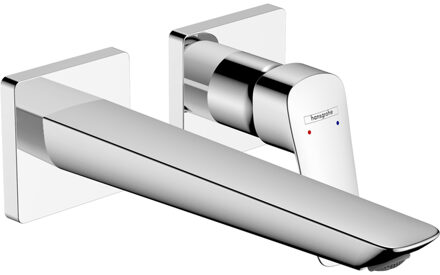 hansgrohe Logis Fine ééngreeps wastafelmengkraan inbouw voor wandmontage voorsprong 20,5 cm, chroom