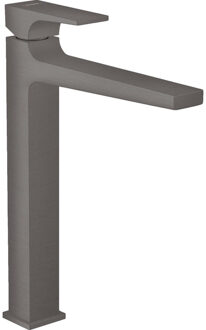 hansgrohe Metropol 1-gats wastafelkraan 260 met push open waste met voorsprong vaste uitloop 20.4cm brushed black chroom