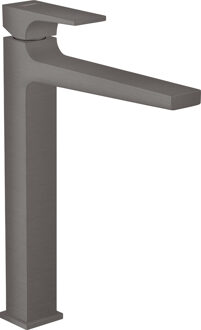 hansgrohe Metropol 1-gats wastafelkraan 260 met push open waste met voorsprong vaste uitloop 20.4cm brushed black chroom