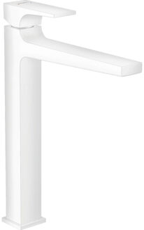 hansgrohe Metropol ééngreeps wastafelkraan 260 met rechte greep en PushOpen afvoerplug, mat wit