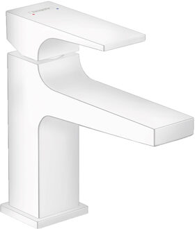 hansgrohe Metropol toiletkraan 100 met push open waste met voorsprong vaste uitloop 12.7cm mat wit 32500700 Wit mat