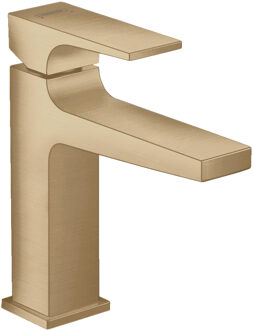 hansgrohe Metropol wastafelkraan 110 met push open waste met voorsprong vaste uitloop 13.5cm brushed bronze 32507140 Bronze brushed