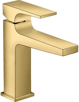 hansgrohe Metropol wastafelkraan 110 met push open waste met voorsprong vaste uitloop 13.5cm polished gold 32507990 Goud glans