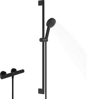 hansgrohe Pulsify Select S Douchesysteem 105 3jet Relaxation EcoSmart met Ecostat Fine en glijstang 90 cm, mat zwart