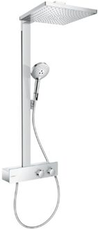 hansgrohe Raindance E Square E300 1jet showerpipe:m. ShowerTablet 350 opb. douchekraan thermostaat EcoSmart m. Raindance E300 1 jet hoofddouche chroom