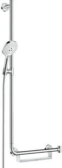 hansgrohe Raindance select s 120 unica comfort glijstangset 110cm links chroom wit 26324400 Wit / chroom